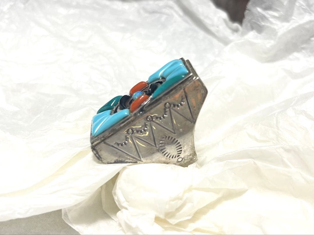 【新品未使用】 一点物ターコイズ リングシルバー925