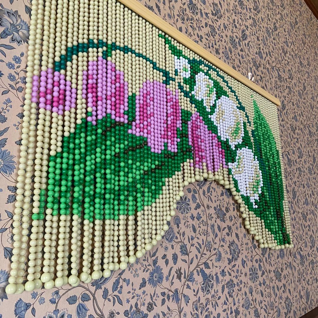 昭和レトロ　ビーズのれん　スズラン　美品　当時物