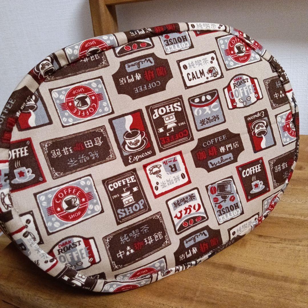 バケツ風トートバッグ　リバーシブル　ハンドメイド　前掛けリメイク