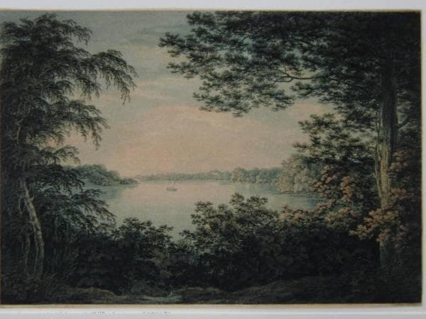 ジョン・エムス、カンバミア湖、希少画集画、新品額装付