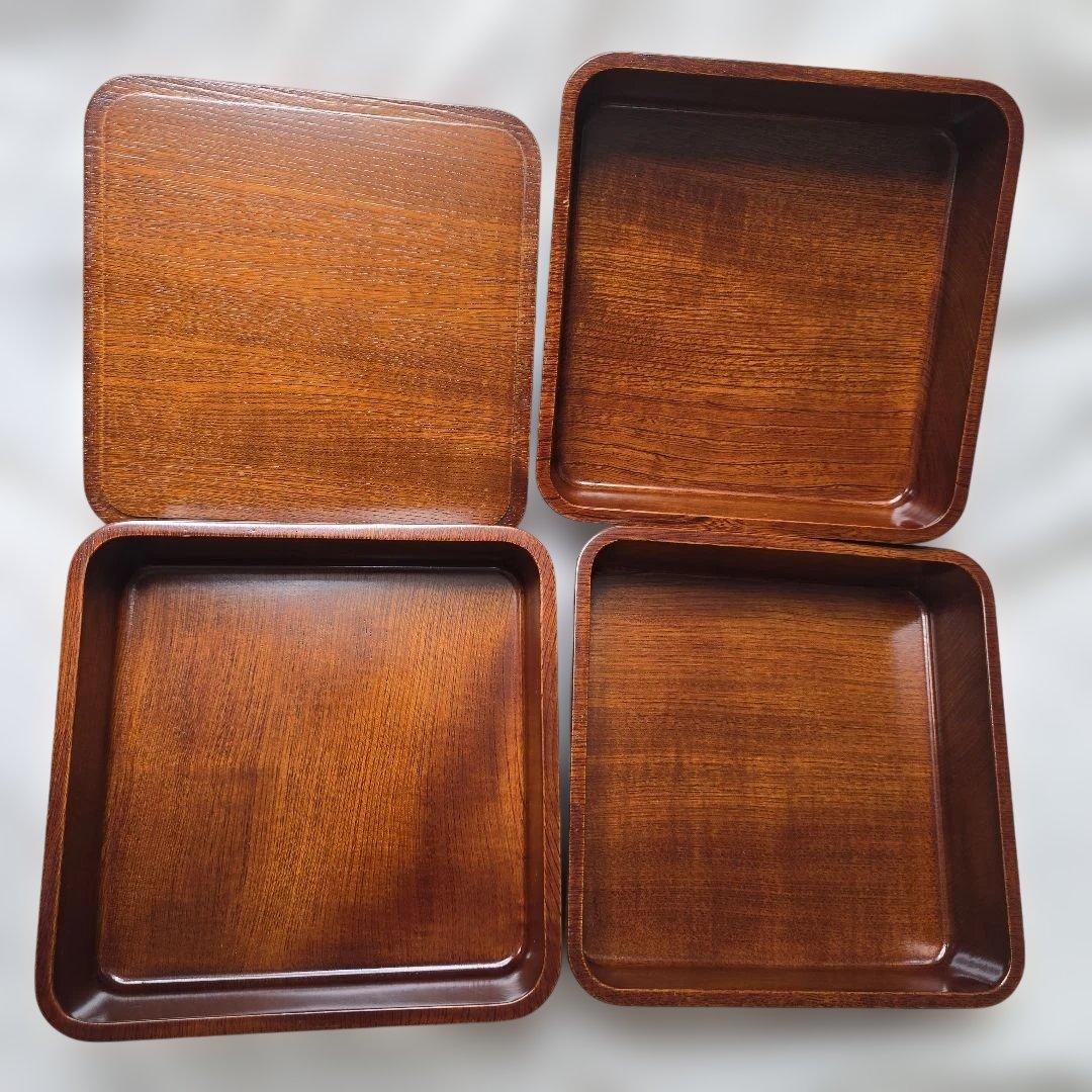 けやき工芸 飛騨高山 くりぬき重箱 (小) 三段重