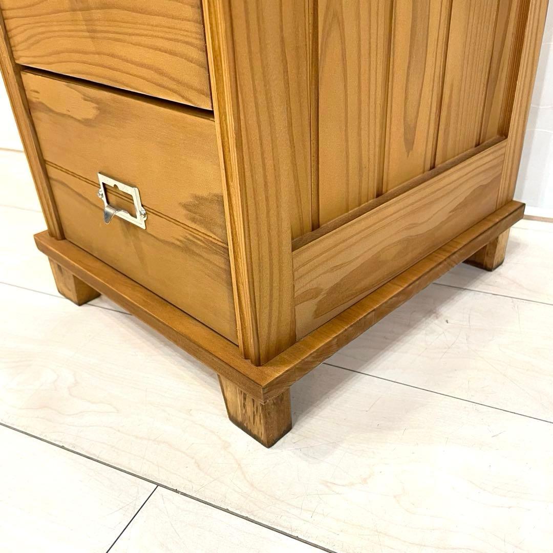 【美品】天然木 5段チェスト 書類収納 小引き出し 木製収納棚 北欧 ナチュラル