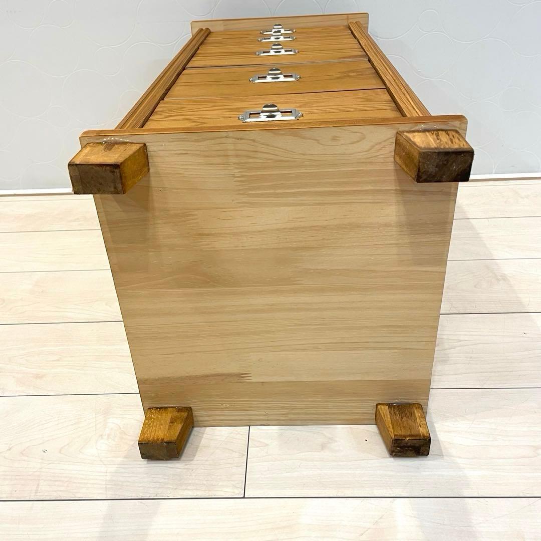 【美品】天然木 5段チェスト 書類収納 小引き出し 木製収納棚 北欧 ナチュラル