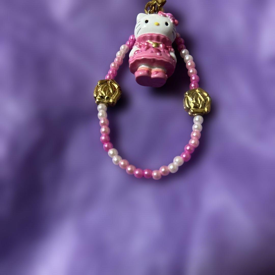 希少 レア ドレス お姫様 ハロー キティ ストラップ　☆レトロ