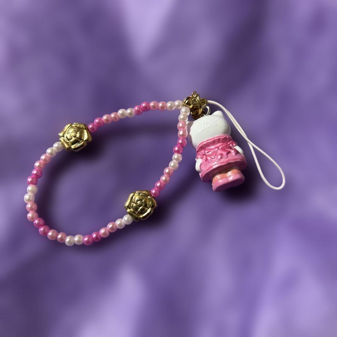 希少 レア ドレス お姫様 ハロー キティ ストラップ　☆レトロ