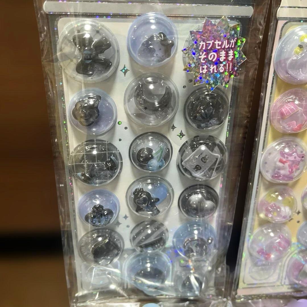 【正規品】カプセルポップシール　くろ　むらさき しろ　みずいろ　4枚セット