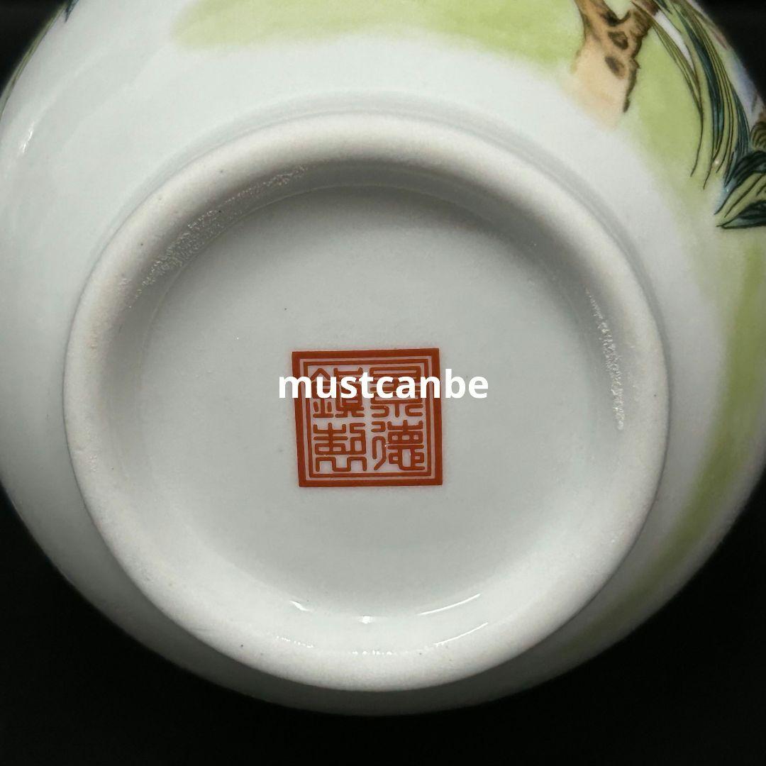 景徳鎮 花鳥紋玉壺春瓶 装飾品 現代工芸品美術品 置物