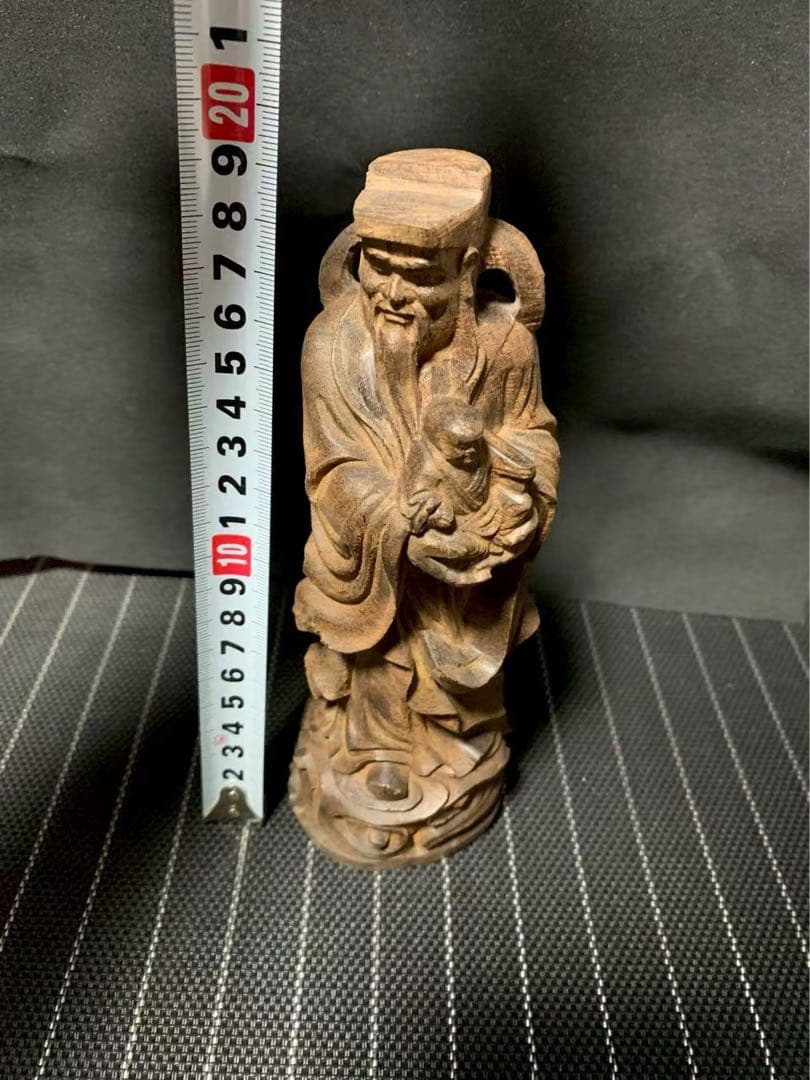沈香木製 彫刻 人物像 約20cm