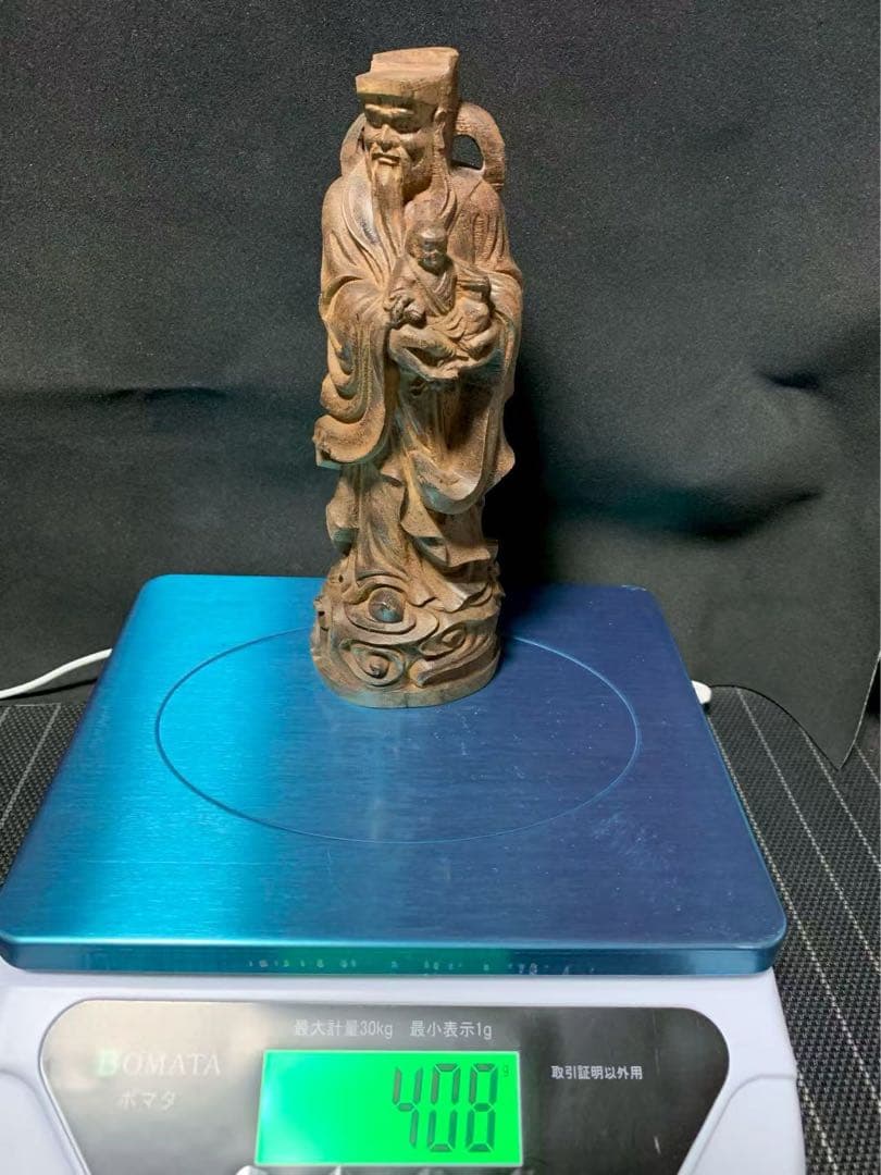 沈香木製 彫刻 人物像 約20cm