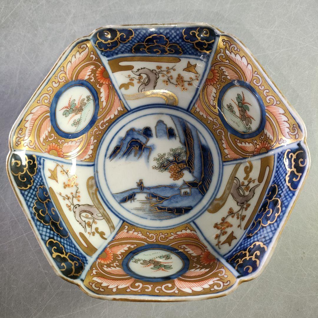 A1218-2/伊萬里焼/錦繪生盛皿5客/飾鉢/六角鉢/盛鉢/和食器/懐石道具/