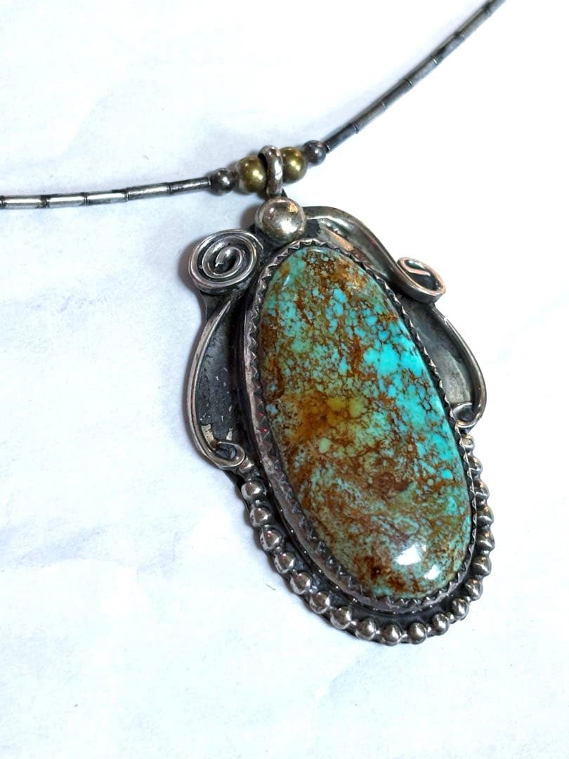 vintage インディアンジュエリー　ターコイズ　ネックレス　スパイダー