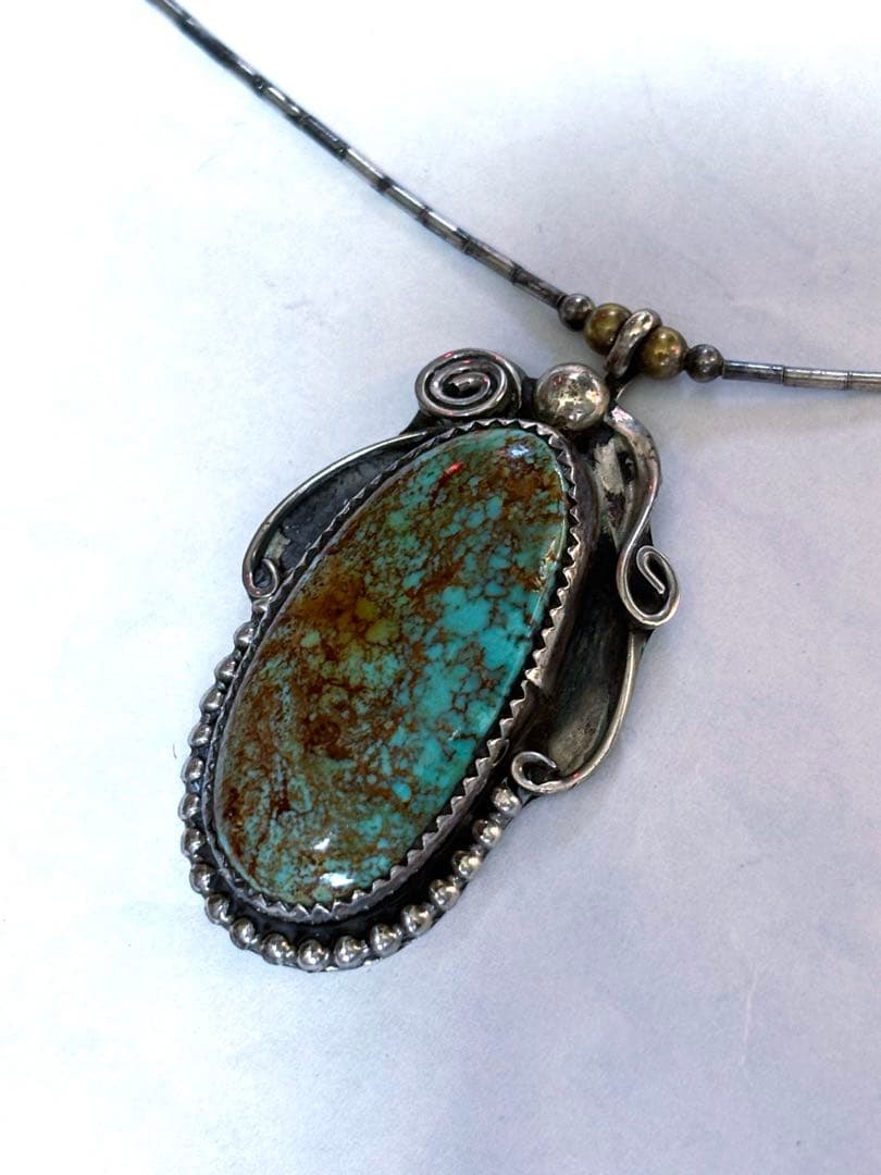 vintage インディアンジュエリー　ターコイズ　ネックレス　スパイダー