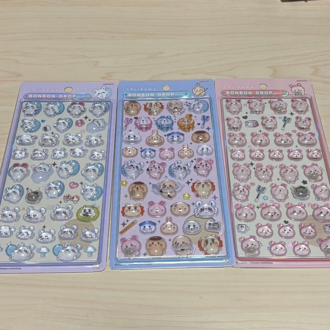 サンリオ・ちいかわ　ボンボンドロップシール6枚セット