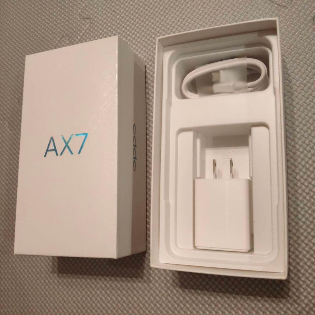 OPPO AX7 ブルー 本体、箱、充電器、説明書あります