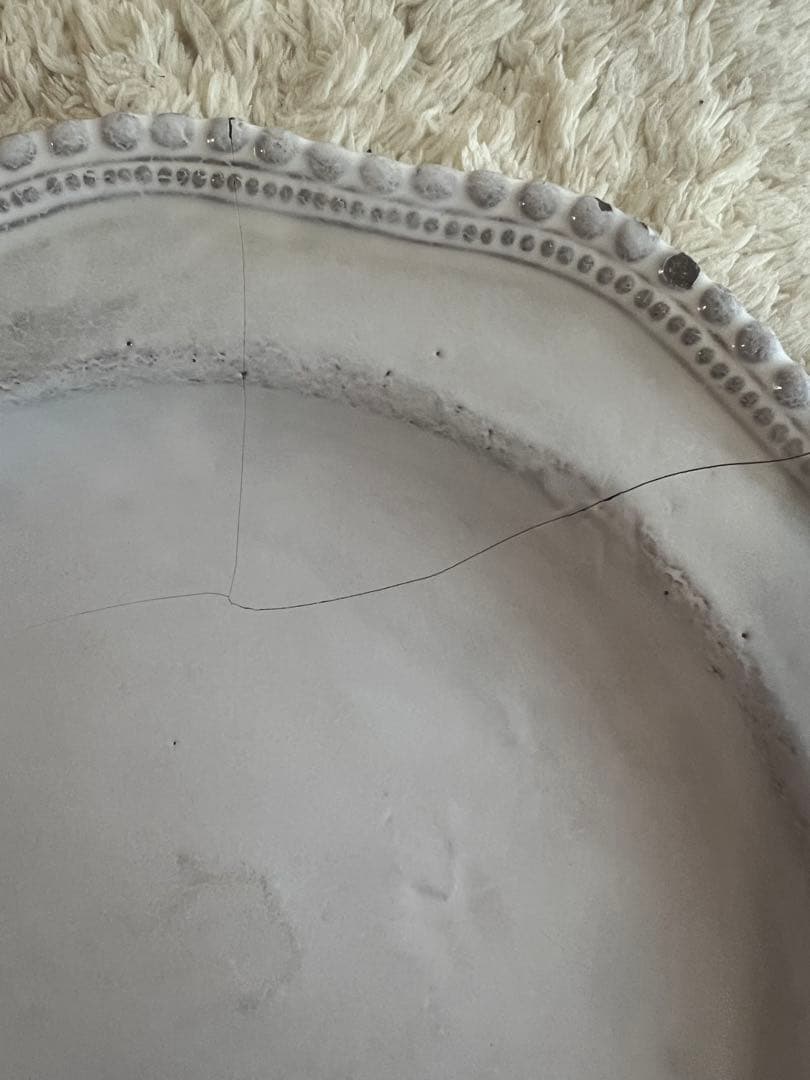 アスティエ Clarabelle ディナープレート ひび割れあり 金継ぎ