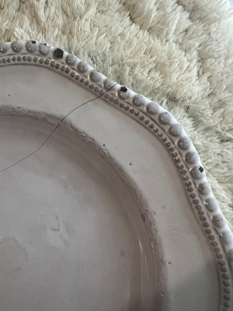 アスティエ Clarabelle ディナープレート ひび割れあり 金継ぎ