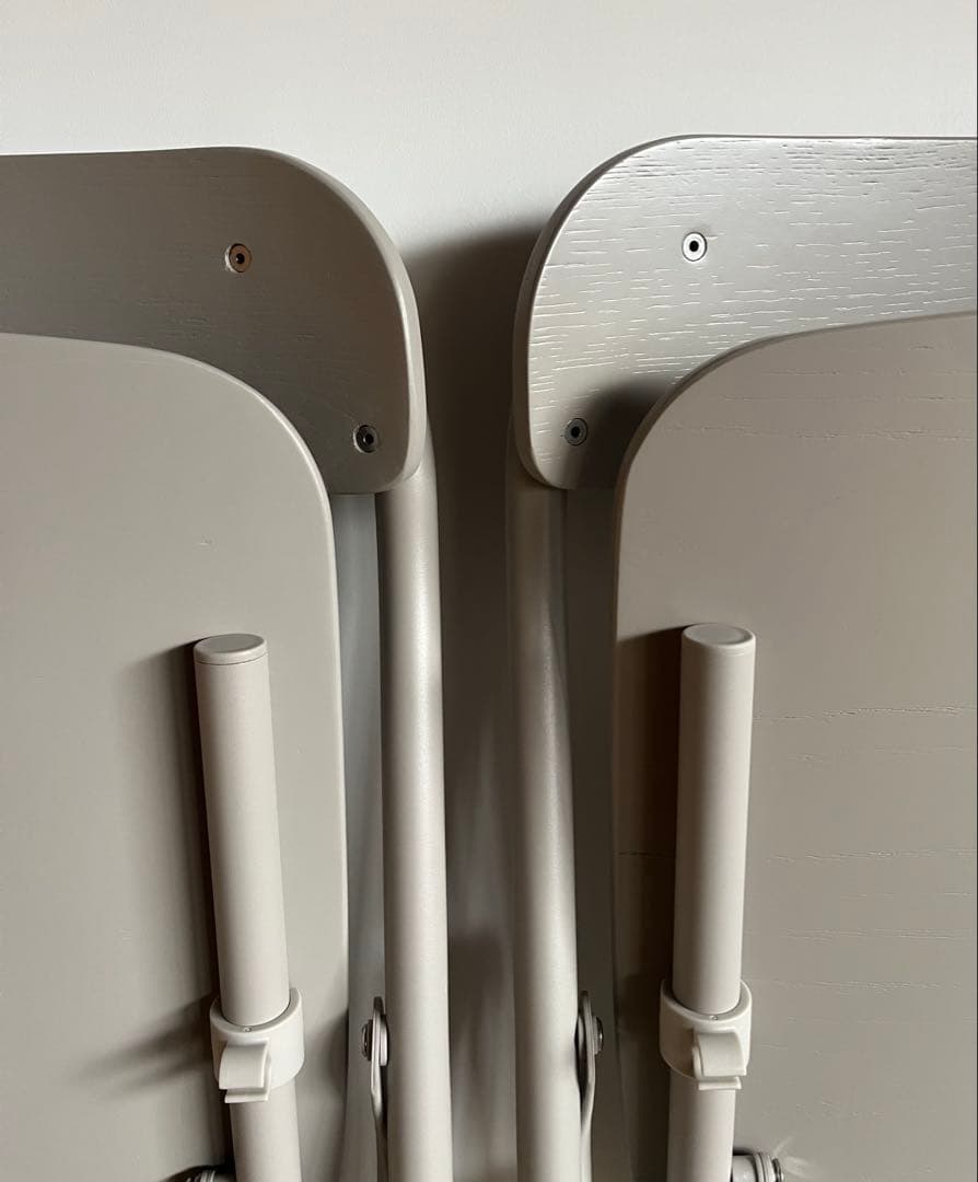 無印良品 スチールパイプ折りたたみチェア 2脚セット ウォームグレー