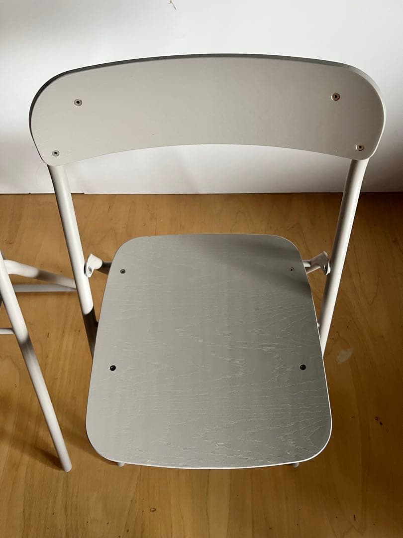 無印良品 スチールパイプ折りたたみチェア 2脚セット ウォームグレー