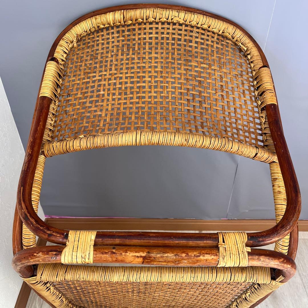 ラタン製 背もたれ付き座椅子