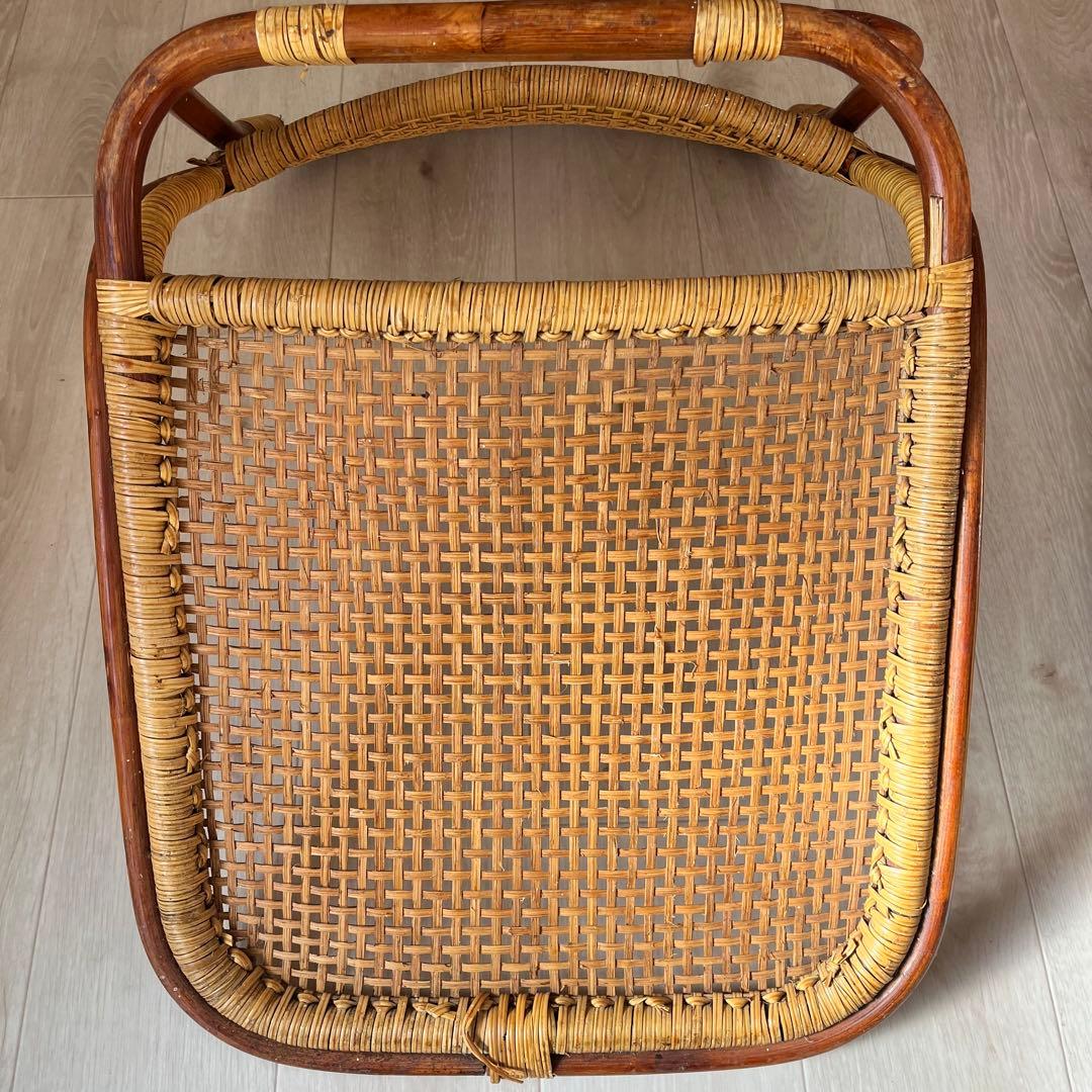 ラタン製 背もたれ付き座椅子