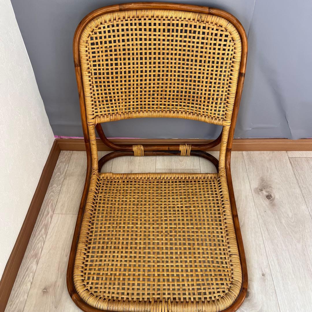 ラタン製 背もたれ付き座椅子