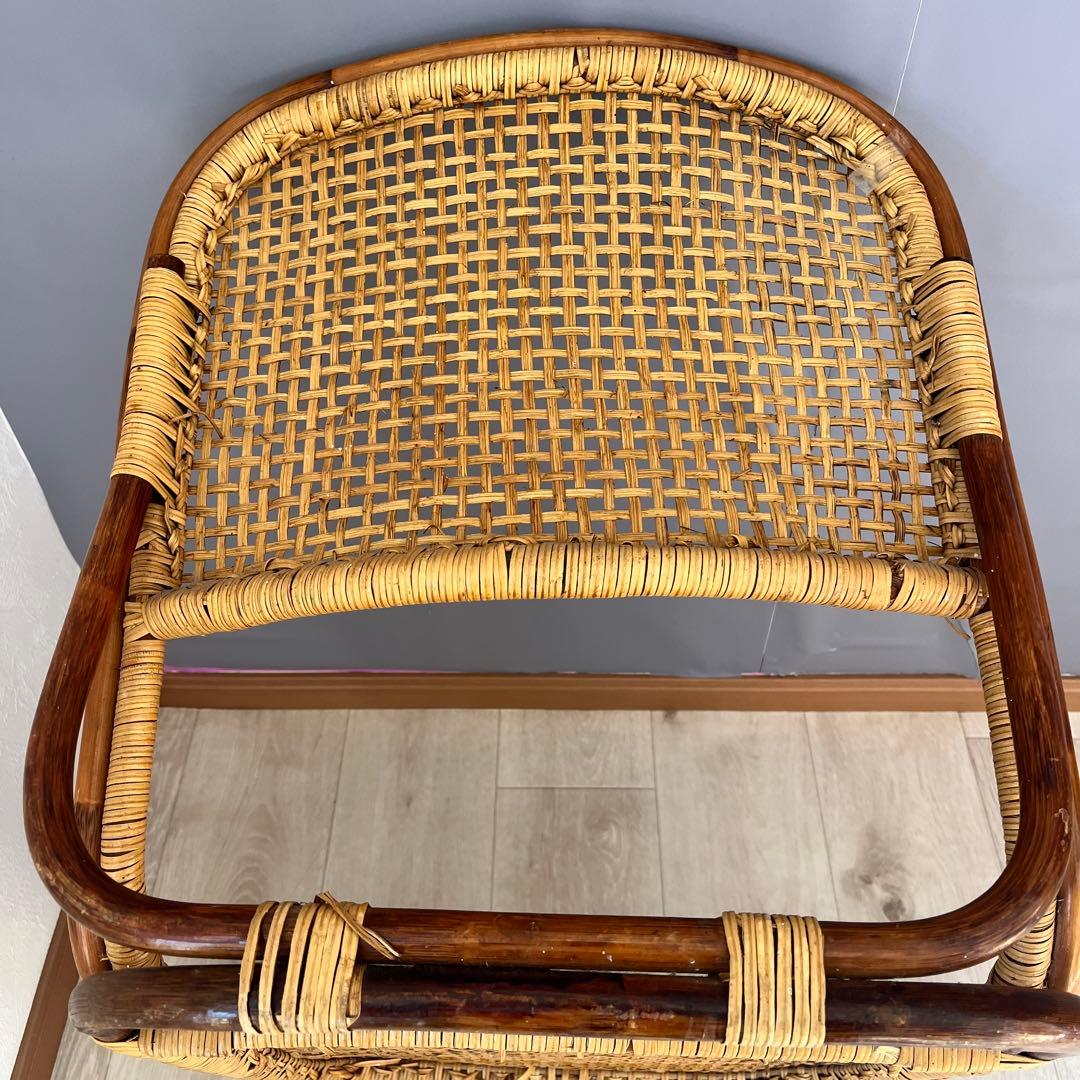 ラタン製 背もたれ付き座椅子