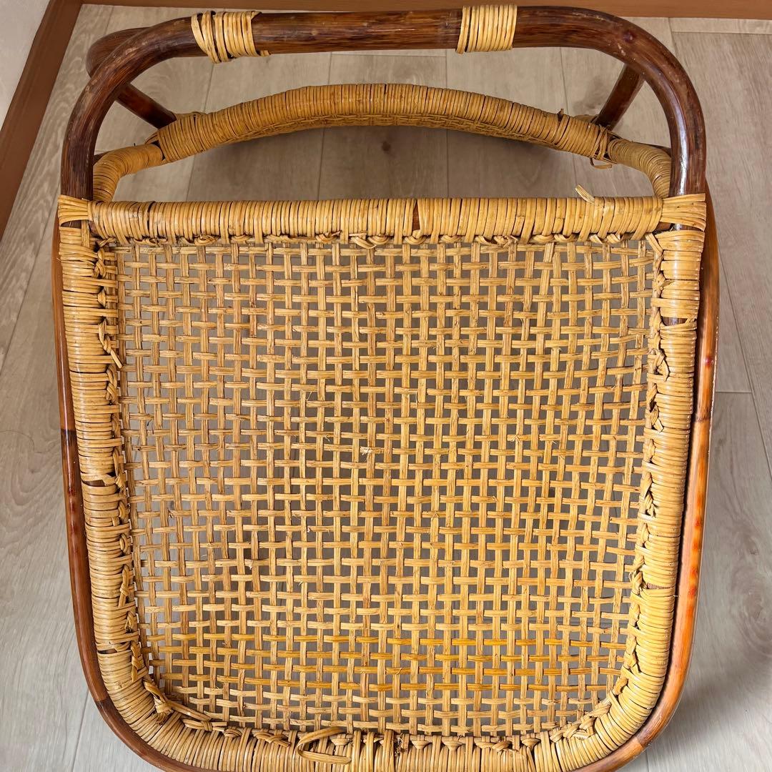 ラタン製 背もたれ付き座椅子