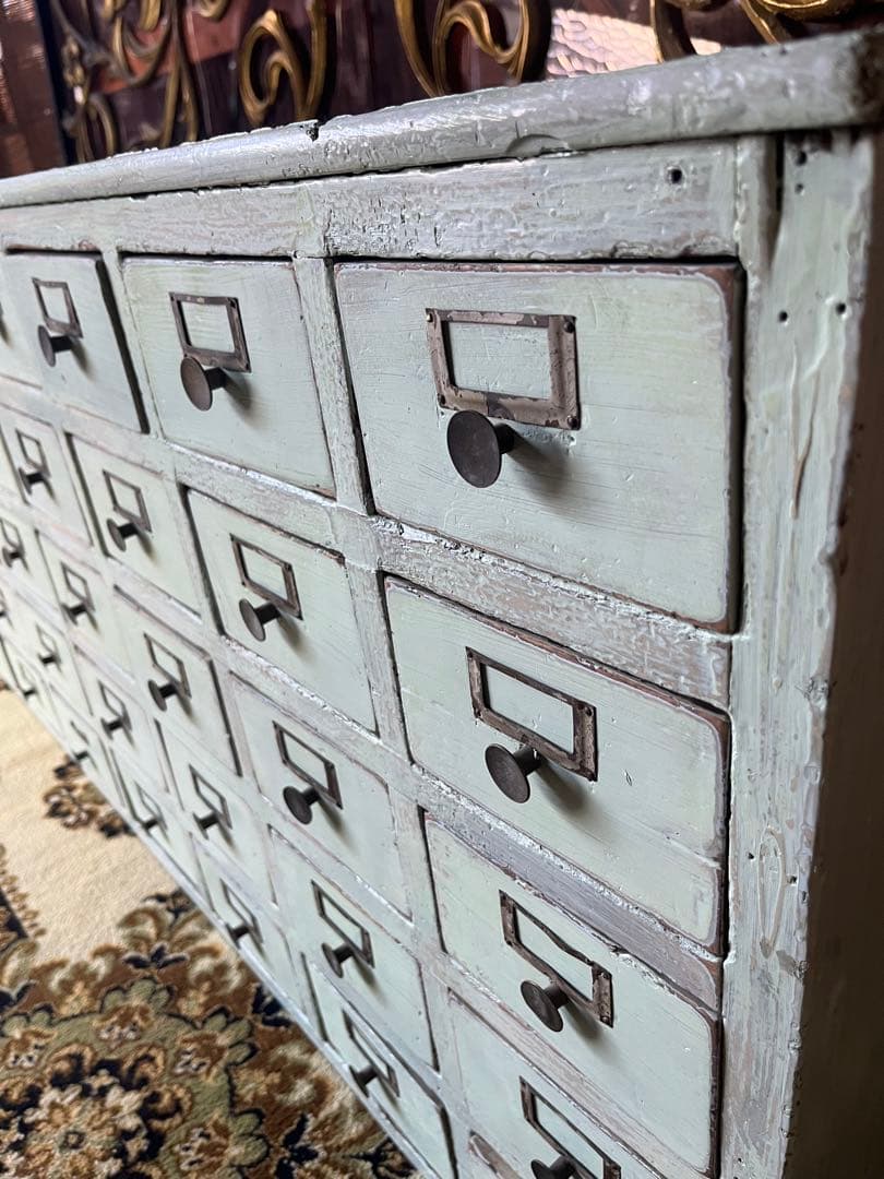 多収納 薬箪笥 古道具 アンティーク 昭和レトロ 当時物 チェスト インテリア