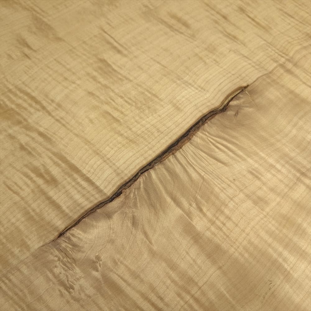 無垢　栃　トチ　縮杢　ちぢみもく　１枚板　丸太脚　座卓　テーブル　ローテーブル