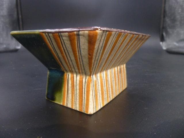 北大路魯山人　麦藁手角向付五客／共箱／朱銘