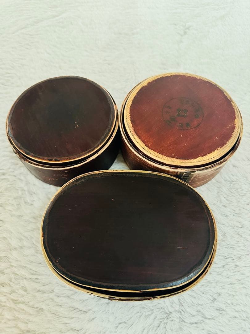 【昭和17年代の希少含】井川メンパ　弁当箱３個セット