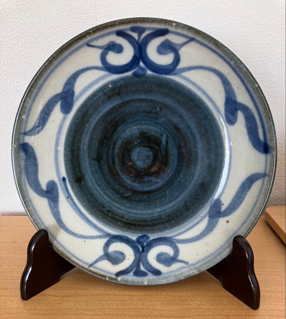 伊勢　神楽窯　奥田康博　呉須　大皿