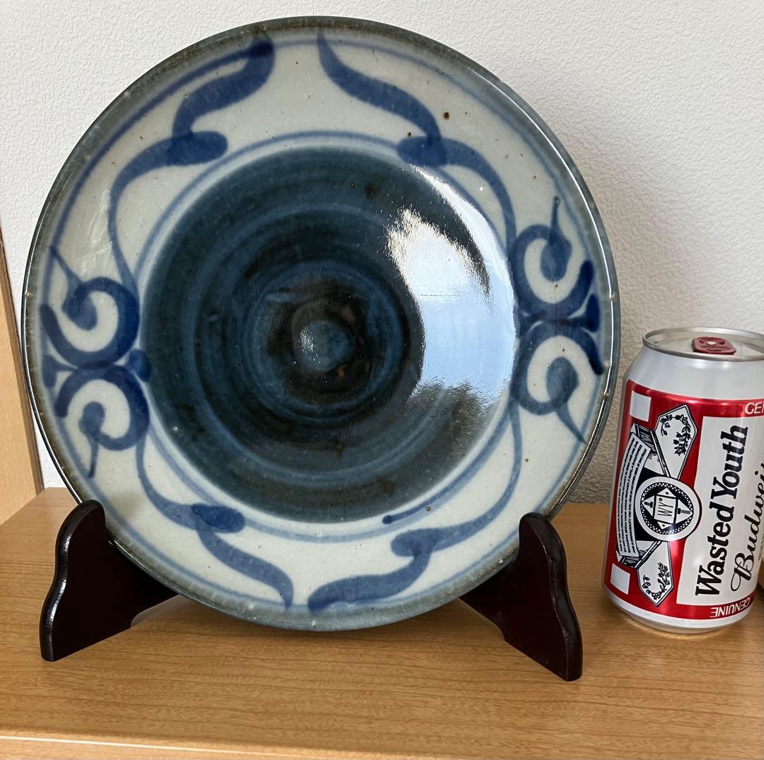 伊勢　神楽窯　奥田康博　呉須　大皿