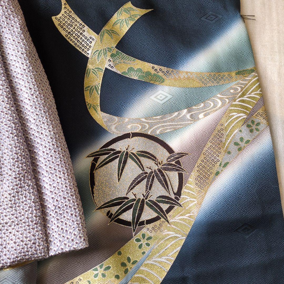 七五三３歳男の子お着物と正絹総絞り手縫いの被布（長襦袢付き）