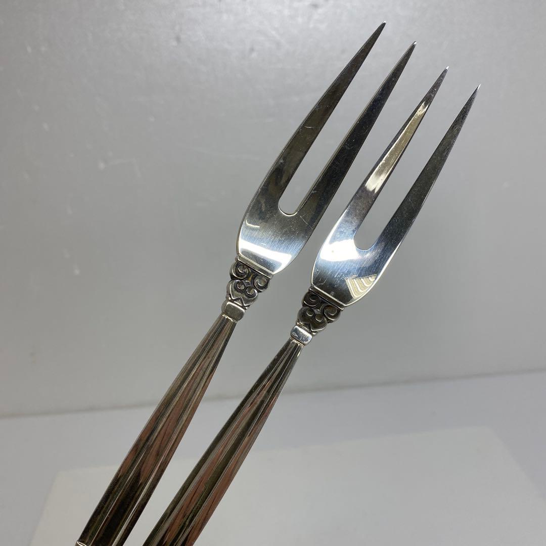 ジョージジェンセン　希少ミートフォーク2本sterling925 104g
