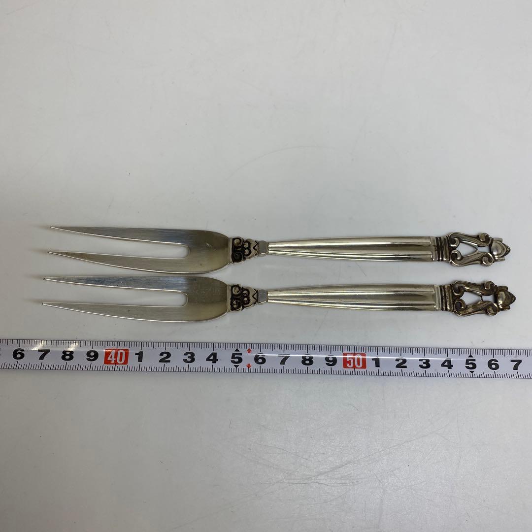 ジョージジェンセン　希少ミートフォーク2本sterling925 104g