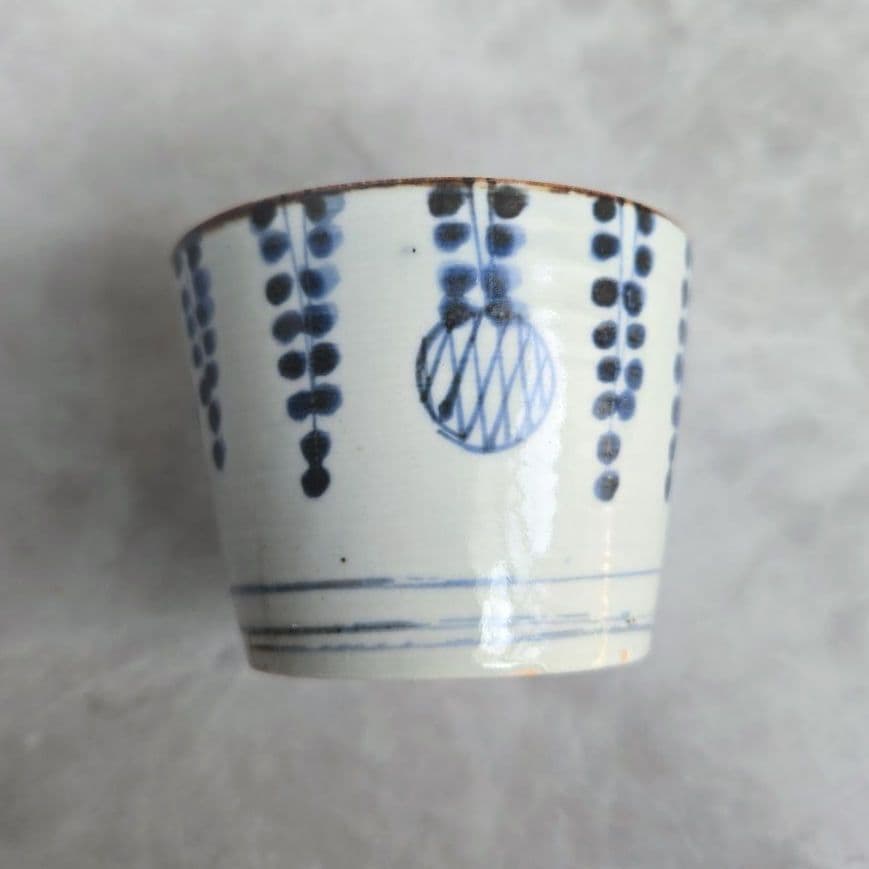 アンティーク　染付　蕎麦猪口　向付　江戸　骨董　金直し　金継ぎ　古伊万里