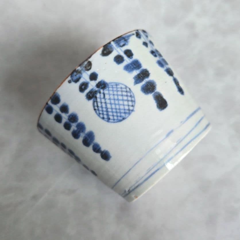 アンティーク　染付　蕎麦猪口　向付　江戸　骨董　金直し　金継ぎ　古伊万里