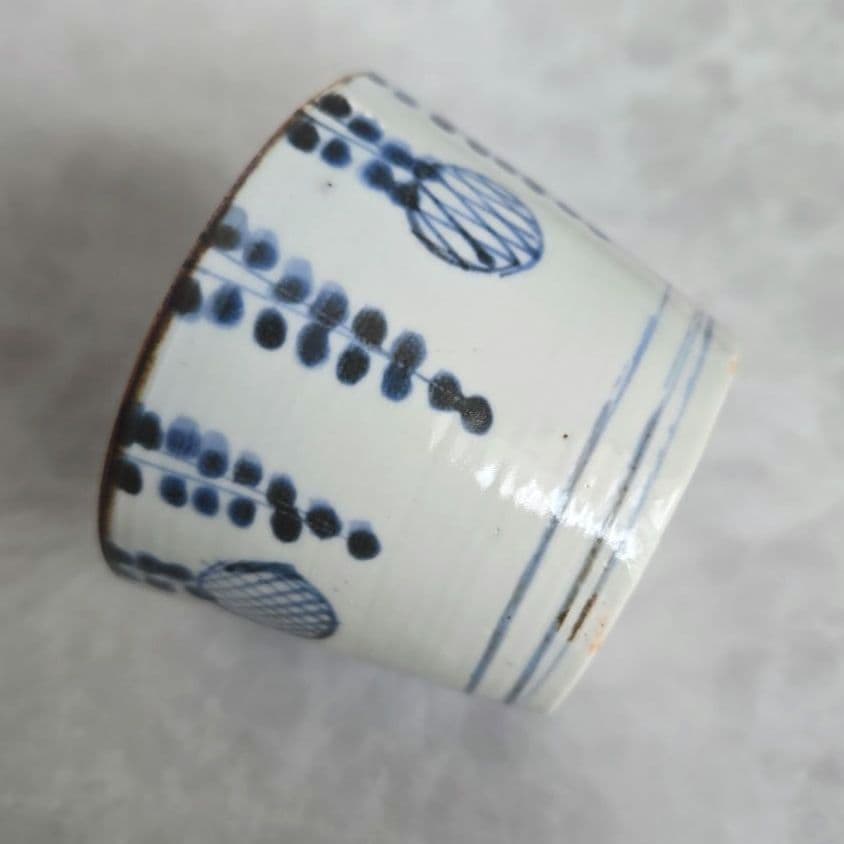 アンティーク　染付　蕎麦猪口　向付　江戸　骨董　金直し　金継ぎ　古伊万里