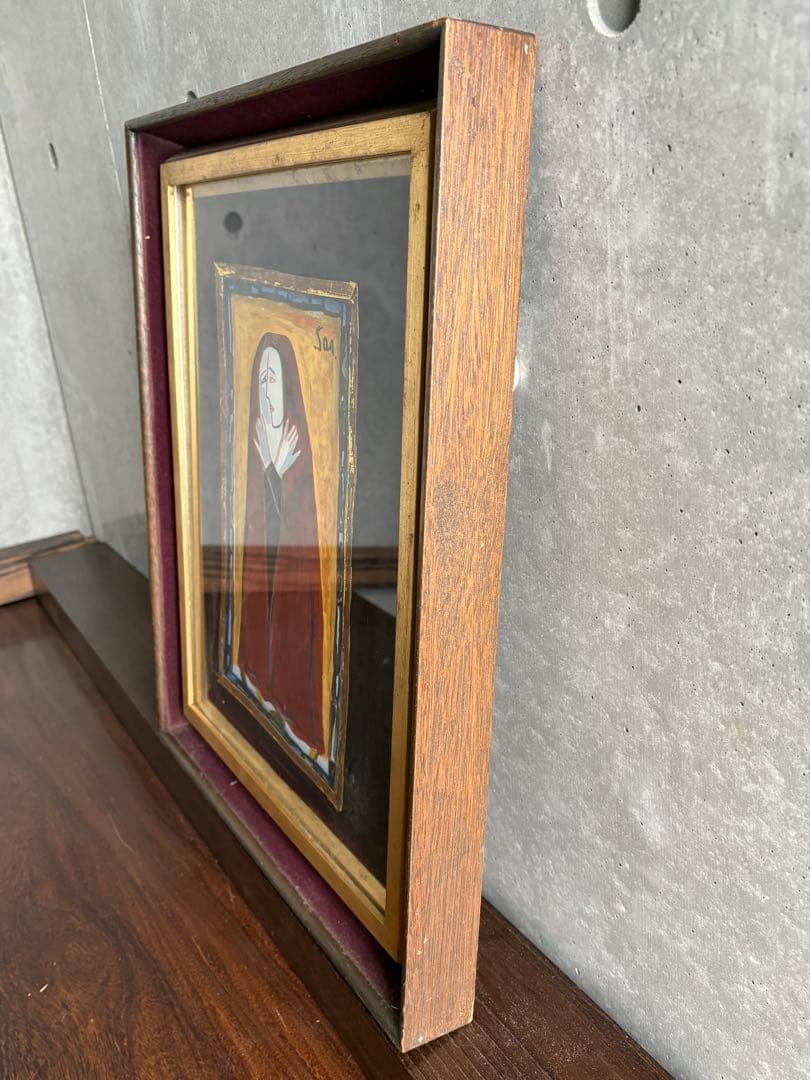 竹中三郎　油絵　額入