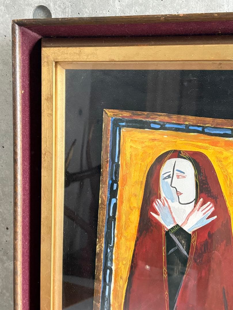 竹中三郎　油絵　額入