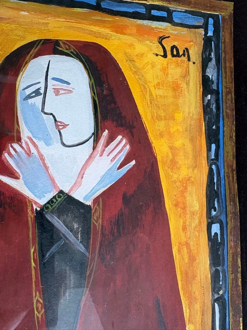 竹中三郎　油絵　額入