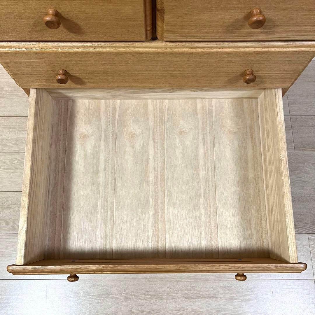 ち06【美品】起立木工 天然木タモ材 チェスト 5段 国産家具 収納タンス