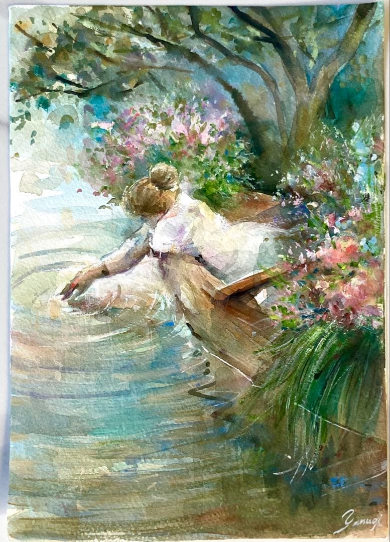 水彩画 原画 水面