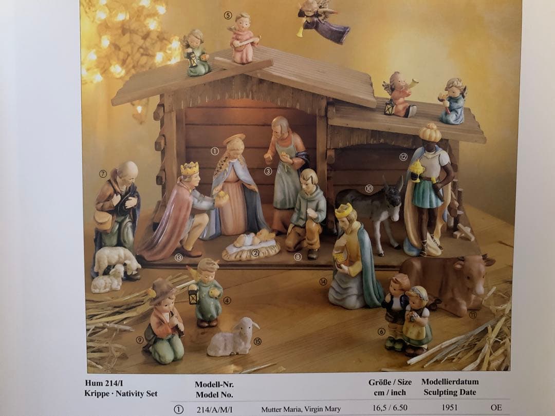 ゲーベル人形　レアな完全コンプリートフンメル人形ビンテージのキリスト降誕セット！