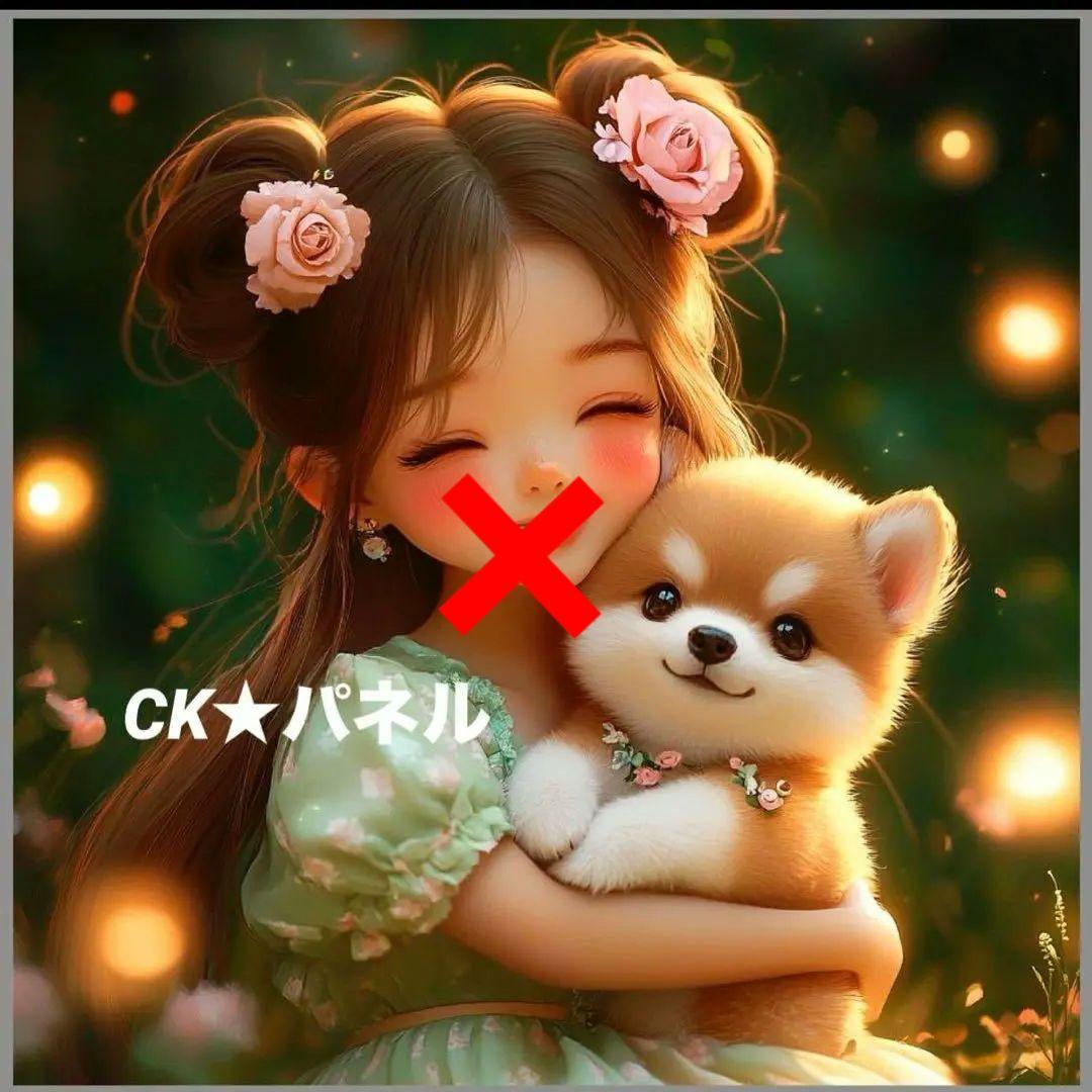 激レア女の子とトイプードル、柴犬パネル生地　ハンドメイド
