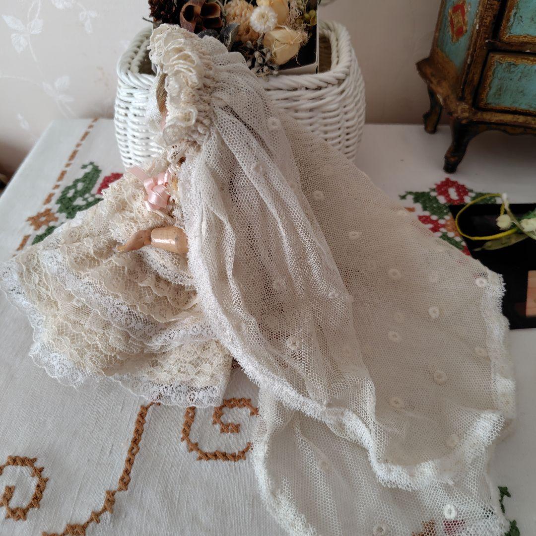 希少フランスアンティーク　ウェディングドール 可愛いお花