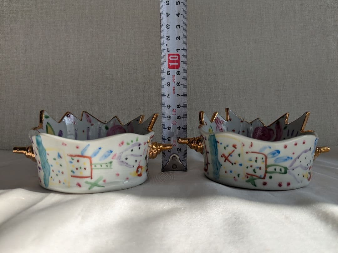 川口淳 色絵金彩 カップ 2客セット