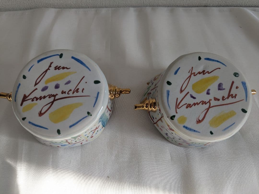 川口淳 色絵金彩 カップ 2客セット