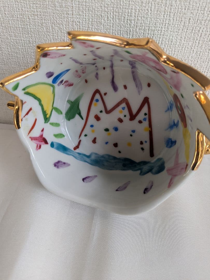 川口淳 色絵金彩 カップ 2客セット